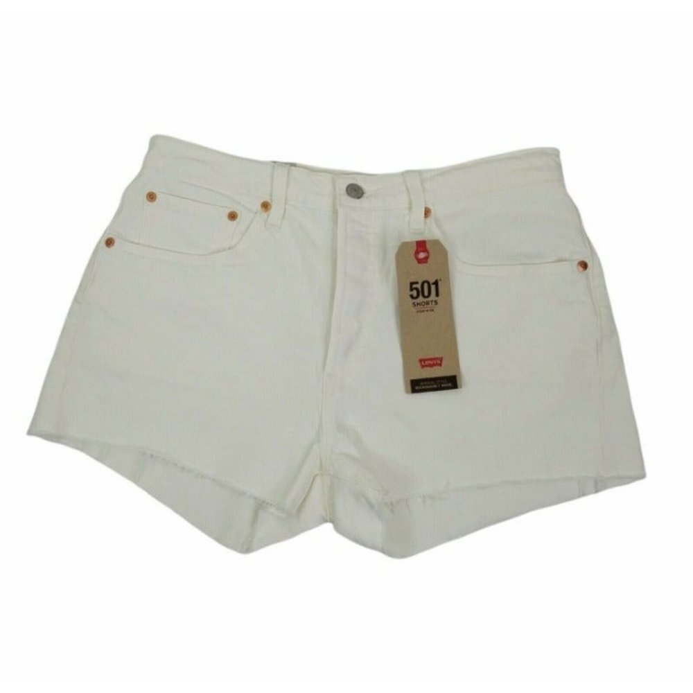 Levi's Women's 501 Cut Off Shorts Size 30 Off Whit - Picture 2 of 11